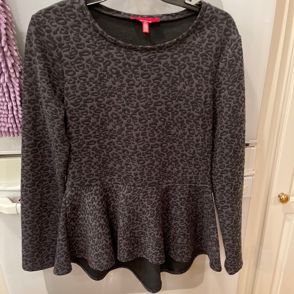 Animal Print Peplum Top
